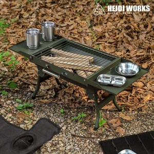 선반 캠핑 화로대 숯불 대형 그릴 장작 철제화로 스토브 우드 바베큐 숯불구이, 1개