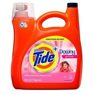 Tide Plus Downy Liquid Laundy Detegent 타이드 다우니 에이프릴 프레쉬 향 액체 세탁 세제 액상세제, 4.43L, 1개