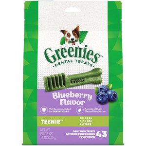 GREENIES TEENIE Natual Dog Dental Chews 블루베리 맛 12 oz. 팩, 1개