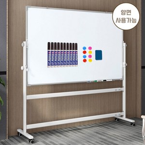 SeekFun 스탠드 화이트보드 양면 자석 이동식 회전가능 1200*900mm, 화이트