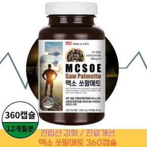 360캡술 12개월분 쏘팔메토 전립선영양제 전립선건강눈건강 전립선약 발기영양제, 90정, 12개