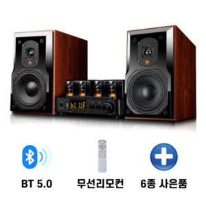 진공관 하이브리드 앰프 100W 블루투스 하이파이 스피커 오디오 풀 세트, 80S스피커(6.5인치)+TH108앰프