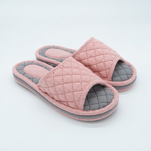 실내슬리퍼 3중쿠션 거실화 면슬리퍼 커플실내화 층간소음방지 족저근막염, 1개, 핑크