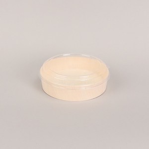 [소량] 친환경 원형나무용기(중) 우드도시락 FLR-02B 50개세트 뚜껑포함, 50개