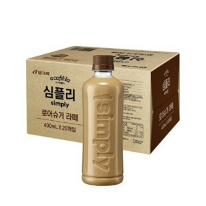 아카페라 심플리 로우슈거 라떼, 400ml, 20개