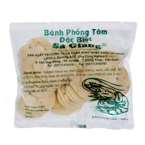 베트남 반퐁톰 닥빗 새우칩 사지앙 BANH PHONG TOM 원형 3.5cm, 1개, 100g