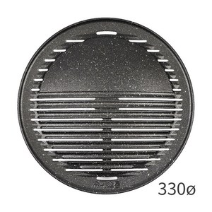 슈퍼스톤 숯불용 구이판 원형 295 330 반반 코팅 석쇠 불판, 직경 330mm