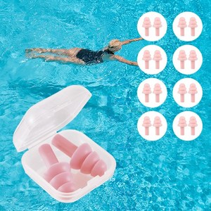 슈타커 퍼펙트블락 소음 방지 실리콘 수영 귀마개, 1세트, 라이트핑크