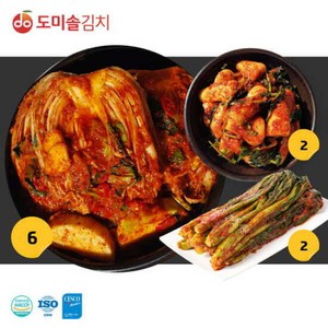 [도미솔김치] 도미솔 김치 3종 총10kg (포기김치 6kg + 총각김치 2kg + 갓김치 2kg), 1개, 10kg