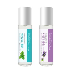 더허브샵 아로마 롤온 2종 SET 라벤더 1개 + 페퍼민트 1개, 1세트, 8ml