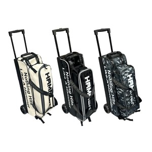 2025년형 햄머(HAMMER) 3볼 토트 롤러 볼링가방 (탈부착 보조가방 포함), 에나멜-블랙, 1개