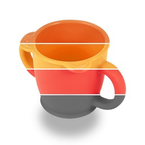 디자인앤쿠 프리미엄실리콘 양손컵 깨지지않는 안전한 아기컵, 양손컵(화이트), 1개