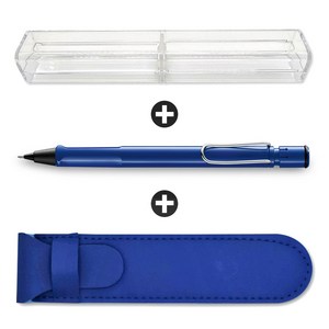 라미 사파리 샤프 + 투명 슬림 케이스 + 펜파우치, 1개, 블루, 0.5mm