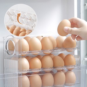 조이스프리 3단 계란 트레이 30구 계란 보관함, 투명