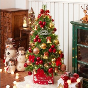 트리나무 미니크리스마스 장식품 꾸미기 용품 세트 데코 선물상자 창문 골든벨 120cm