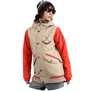 슈가포인트 여성 스노보드 스키 자켓. 여자 보드복 스키복 패딩 점퍼. Judith J - Beige/Persimmon