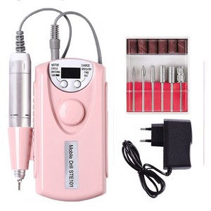 ELSECHO USB 충전식 네일아트 드릴 네일 그라인더 셀프 네일 다기능 네일드릴머신, 핑크, 1개