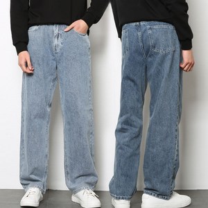 남성용 빅사이즈 S~2XL 프리미엄 세미 와이드 뒷밴딩 2컬러 워싱 청바지
