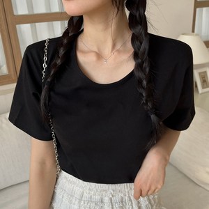 [디아미뇽] 메인 라운드넥 무지 레이어드 반팔티