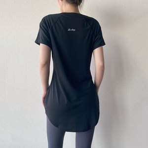 루비루 RB3109 베이직 루즈핏 힙커버 필라테스 탑 롱 반팔 요가복