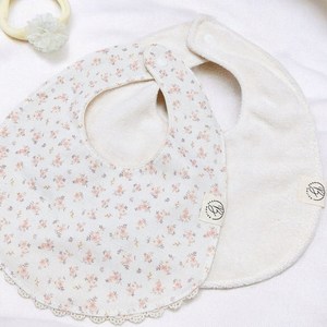 [백일선물 추천]플라워 오가닉 테리 턱받이세트