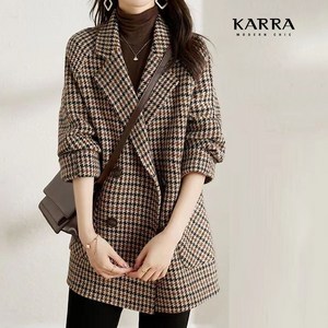 KARRA 셀렉체크더블버튼자켓_A4S0329