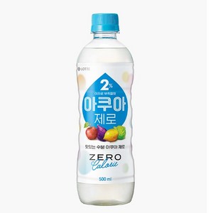 롯데칠성음료 아쿠아 제로 음료, 500ml, 24개