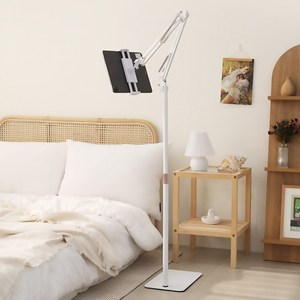 스카이 웰 175cm 탄소강 자바라 높이조절 스탠드 스마트폰 태블릿 거치대, SKY-STJSH1, 화이트