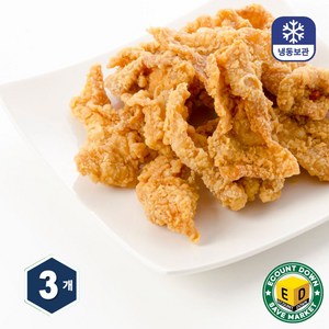 전원 닭껍질 튀김 1kg 치킨 간식 안주 후라이드 맥주 치맥 대용량 업소용 급식, 3개