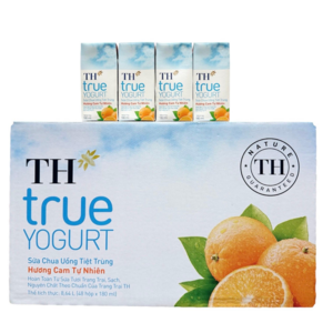 TH TRUE YOUGURT 베트남 TH 요구르트|오렌지맛 요구르트, 24개, 180ml