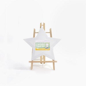 star starred 스타 (별 모양) 화이트 캔버스 우드 이젤 세트 30cm X 30cm, 1개