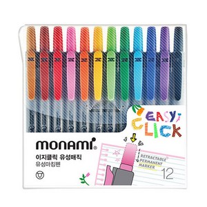 모나미 이지클릭 유성매직 12색세트 노크식 매직 마킹펜, 단품