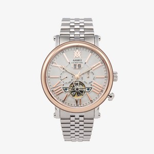 에이커츠 브랜드 오픈하트W 오토매틱 남자여성커플 30대선물20대후반 아날로그 메탈 손목 시계 AK95
