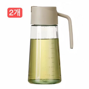 자동열림 유리 오일병 참기름병 소스병, 2개, 630ml