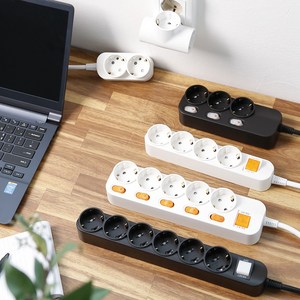 컬러 인테리어 디자인 국산 화이트 블랙 접지 콘센트 멀티 탭 스위치 절전 개별 일반, 1개, 2m