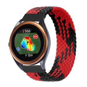 스페이스쉴드 보이스캐디 VOICE CADDIE T8 22mm 호환 스트랩 브레이드 솔로루프 밴드, L, 블랙레드