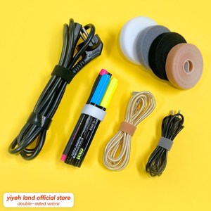 아담 고급 컴퓨터선정리 벨크로타이 멀티탭정리 전선정리 케이블타이 책상선정리, 2cm x 3M, 블랙, 1개