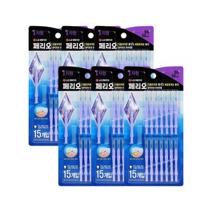 [24% 더 효과적인 프라그제거] 페리오 치간칫솔 I자형 0.8mm 15개입 잇몸을 보호하는 코팅와이어, 6개