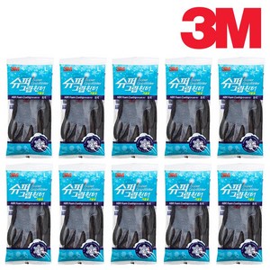 3M 슈퍼그립 윈터 겨울 기모 코팅작업장갑, 그레이L, 10개