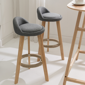 아와유키 모던 원목 아일랜드 홈바의자, 1개, 천 블루