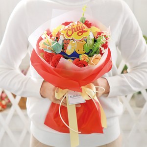 벨 사탕꽃다발 레드 츄파춥스 화이트데이 부케 선물, 단품