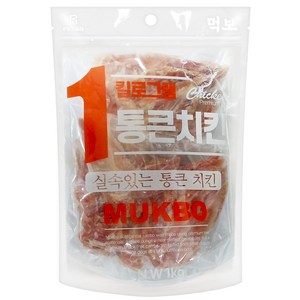 먹보 강아지 대용량 실속 상품 치킨 오리 육포 간식, 1개, 1kg, 치킨 안심스테이크