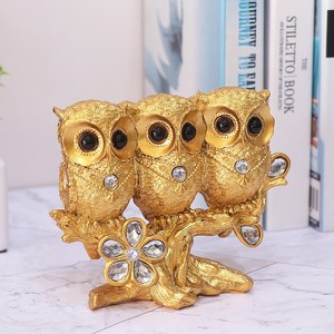 골드디자인 집들이선물 개업선물 골드 부엉이 장식품 GTO-33G