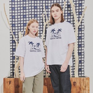 파인드칠린 MW3221 썸머캠프 티셔츠 모노화이트