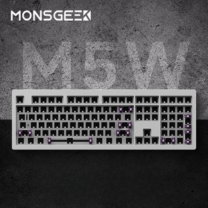 몬스긱 M5W 무선 풀배열 알루미늄 키보드 커스텀 기계식키보드 베어본 MONSGEEK, 실버