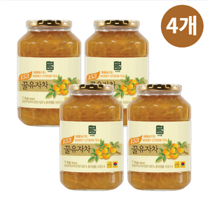 녹차원 꿀유자차 1kg 2+2 HONEY CITRON TEA, 1세트