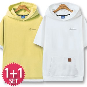 블루포스 레잇튼 + 프하림 반팔후드티 1+1세트 [2장 묶음] 오버핏 반팔티 [국내생산]