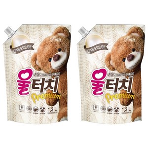 울터치 중성세제 리필, 1.3L, 2개