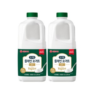 서울우유 더진한 플레인 요거트 순수 1800ml 2입팩, 1.8L, 2개