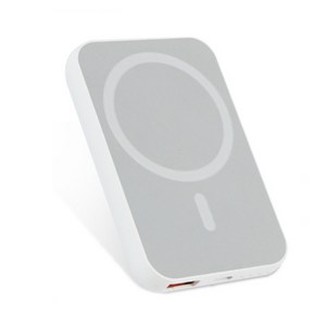 PYHO 맥세이프 마그넷 무선 고속 충전 보조배터리 아이폰12/13/14 적용, 흰색, 5100mAh
